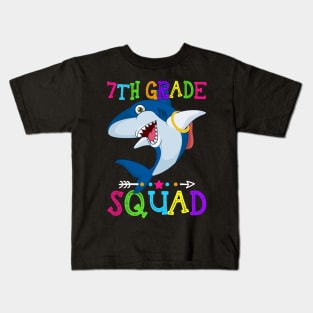 Shark Team 7th Grade Squad Teacher Back To School Kids T-Shirt